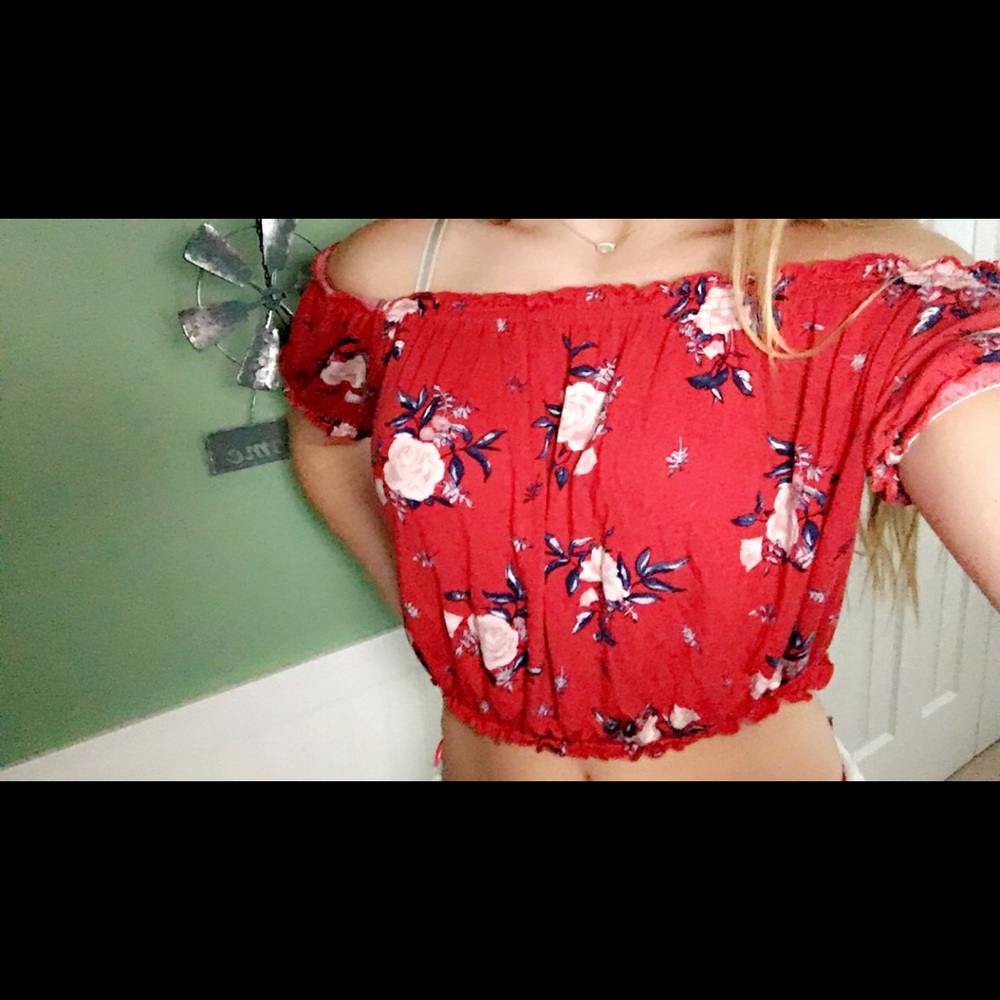 off the shoulder crop top
